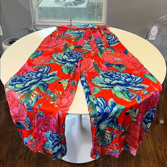 Farm Rio x Anthropology Printed Halter Jumpsuit, Pink Pattern - M - Picture 5 of 9